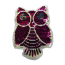 Owl Reversible Change color Sequins Sew On Patches For Clothes DIY CraftsYF BX