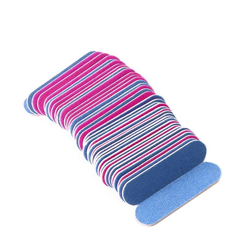 100Pcs Nail Files Double Color Wooden Mini Buffer Sanding 180/240 Disposabl P9G6