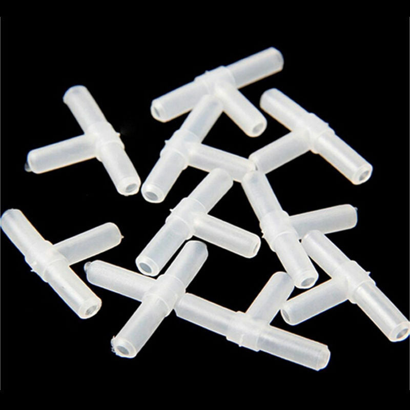 10X Plastic Tee's / "T" 3-Way Aquarium Air Pump Line Tubing Joints Connectors TO