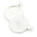 10pcs Alloy 25mm Pendant Tray Round Cabochon Setting Blank Bezel Pendant Base ~ï¼ˆ