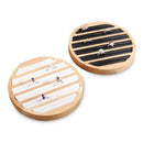 1 Pc Rings Display Tray Wooden Round Ring Holder Showing Plate Jewelry Orga Q7S4
