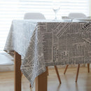 Retro Newspapers Pattern Decorative Table Cloth Cotton Linen Tablecloth Din Z4H9