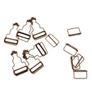 6Pcs Bronze Dungaree Fasteners Clip Brace Buckles for Suspenders DIY 38mm