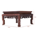 Square Right Mahogany Sculpture Buddha Statue Crafts Decoration Base Wool R