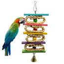 Hanging Cage Bite Swing Climb Parrot Bird Toys Useful Wooden Grass Chewing Bite