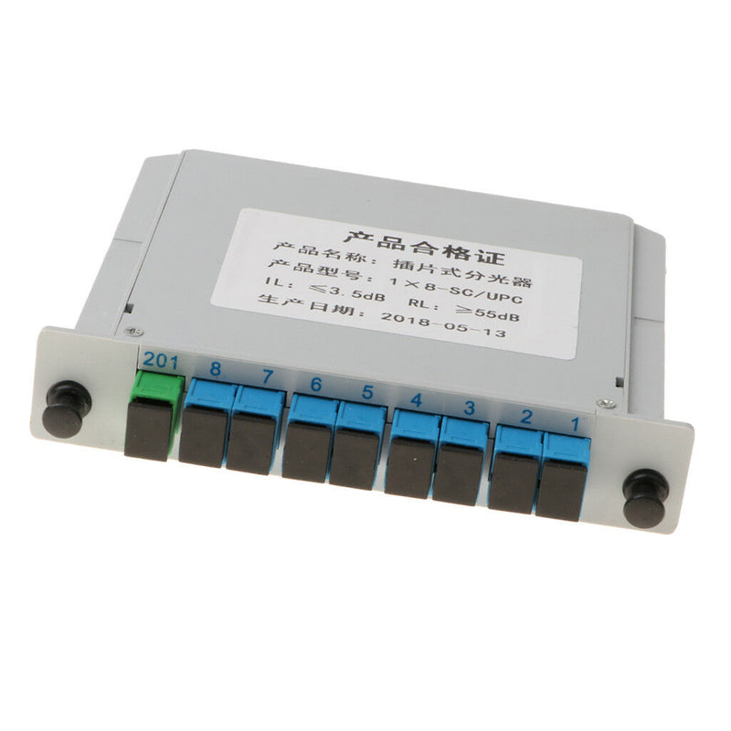 1 to 8 SC-UPC Connector Inserted PLC Fiber Optic Optical Splitter Module