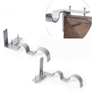 2Pair of Curtain Rod Brackets Pole Holders Double No Drilling for Drapery