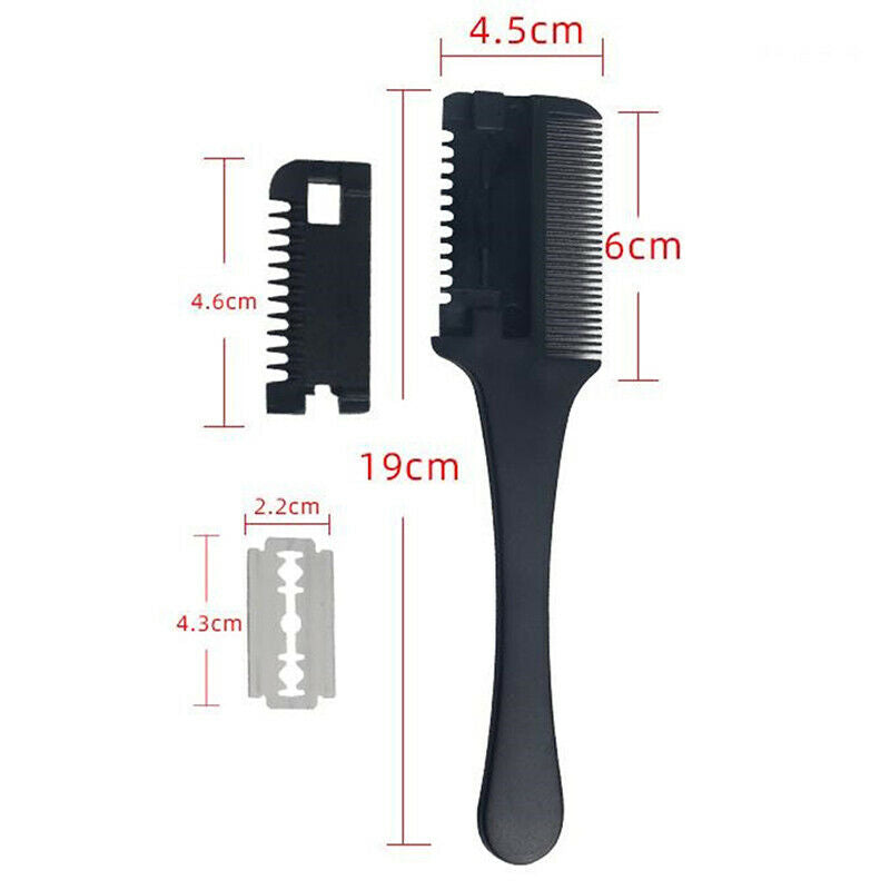 Double Sides Hair Razor Comb Hair Cutting Thinning Trimmer with Blades3 Kw