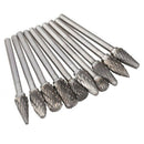 10 x Solid Carbide Burrs for Rotary Drill Die Grinder Carving Bit R8E5