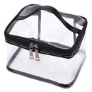 Black + transparent Travel Cosmetic Bag Makeup Train Case Organizer with To W1A8