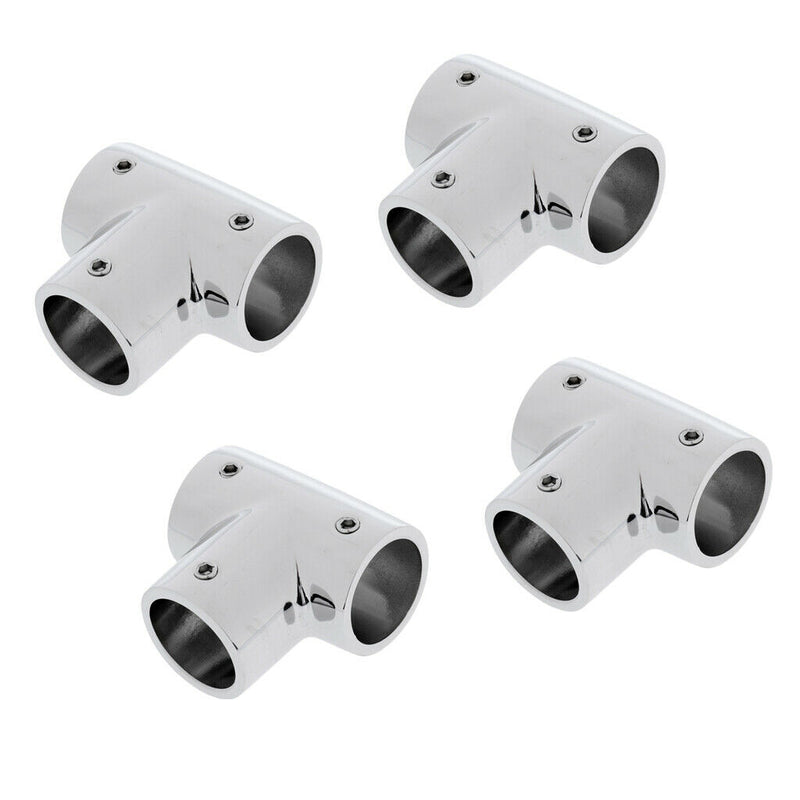 4 Pieces 316 Stainless Steel Boat Handrail Fittings 90 Degree Tee 1" New