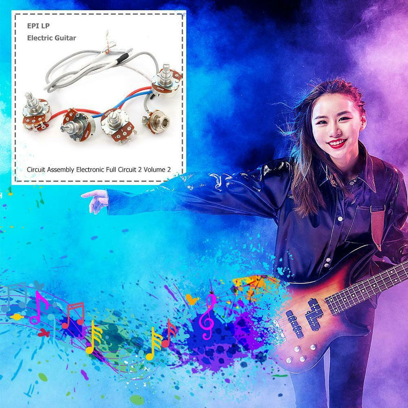 1Set Wiring Harness 2v2t Jack 500k Pots for Replacement LP Electric Guitar