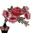 1Pair Rose Flower Applique Embroidered Floral Collar Sew Patch Bust Dress Pi TE