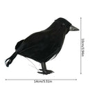 Lifesize 14cm Feathered Black Raven Crow Halloween Prop Decoration Fancy Dress