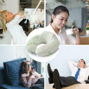 Neck Pillow for Airplane Travel Bamboo Fiber Memory Foam U-Shaped Pillow Pr O0L8