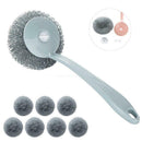 8 sets of kitchen can be hung long handle to oil wire brush ball brush