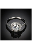 Elegant Round Square Diamond Wedding Ring Fashion Jewelry For Women(5 yard)