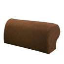 2 Pair Brown Stretchy Sofa Armrest Covers Armchair Slipcovers Protector