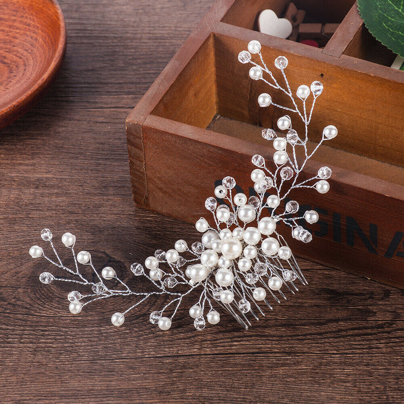 Luxury Bridal Wedding Beautiful Pearls Hair Comb Hair Clip Hair Headpieces new