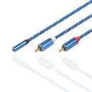 2RCA Female to 3.5 mm Female Mic Audio Y Splitter  Cable Extension Wire for Phon