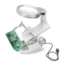 3X 4.5X Welding Magnifying Glass LED Loupe Magnifier Alligator Clip Holder A
