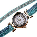 New Fashion Luxury Rhinestone Bracelet Watch Women Quartz Watch Skyblue A