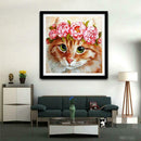 5D DIY Full Drill Diamond Painting Cross Stitch Embroidery (Flowers Cat)