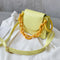 Candy Color PU Leather Crossbody Bags Women Chain Shoulder Totes (Yellow) A