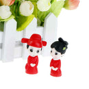 2Pcs Ancient Couple Miniatures For Fairy Garden Gnomes Moss Terrariums Decor lj