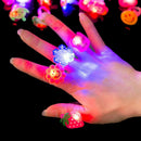 10 x Flashing LED Luminous Finger Ring Light Party Decor Children Xmas Gifts