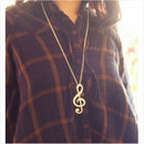 Women Charm Crystal Music Note Rhythm Long Chain Sweater Necklace Pendant Gift