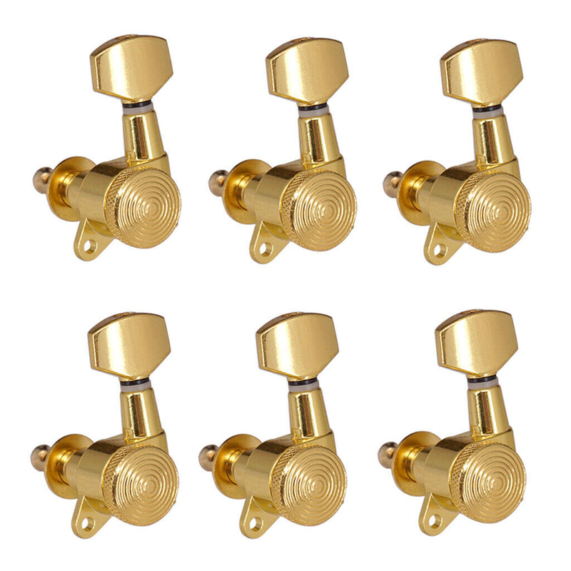 1 Set 6L Electric Guitar Tuning Pegs Lock String Iron Golden