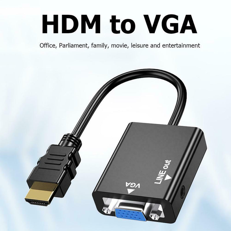 HW-2201 1080P HDMI to VGA Converter Adapter Digital Analog 3.5mm Audio Jack A