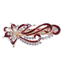 Lady Party Flower Design Rhinestone Detail Barrette Hair Clip