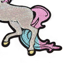 Embroidered Patches Big Horse Sequin Patch Iron On Fabric Badge Sew On3C