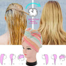 Rainbow Strips Hair Towel Quick Magic Dry Hat Cap Twist Head Towel X7E4