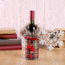 2Pcs Christmas Sweater Wine Bottle Cover, Newest Collar and Button Coat Des