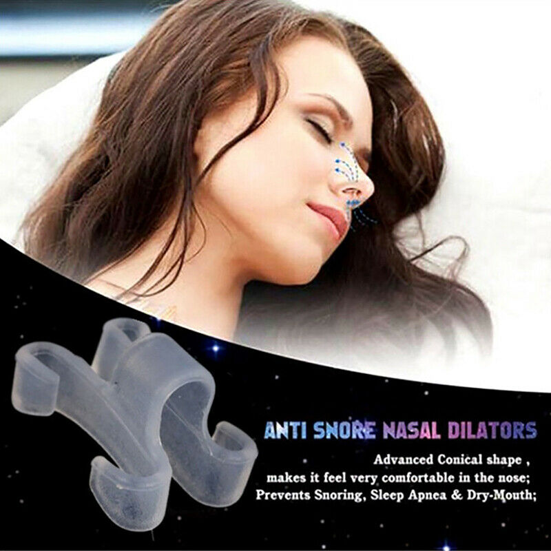 2Pcs Anti-Snoring Apnea Nose Breathe Clip Stop Snore Device Sleeping AidB Kw