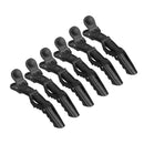 6Pc Plastic Extra Large Hair Styling Sectioning Clips Alligator Clips Black