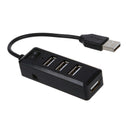 USB 2.0 4 Ports High Super Speed Hub On Off Switch LED for PC Laptop Black M8N1
