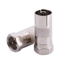 Straight F Male to PAL Female Jack RF Coaxial Connector (Pack of 2)