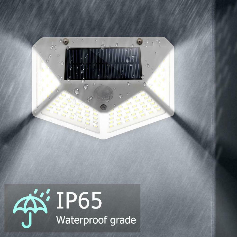 2pcs 100LED Four-sided Solar Motion Sensor Wall Light Outdoor Garden Lamp