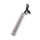High Speed ABS USB Power Adapter Hub With 10x USB 2.0 Ports For Charging