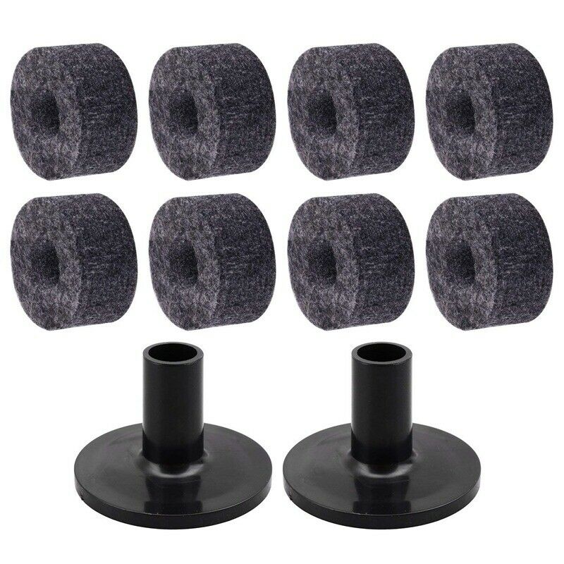 8PCS Cymbal Stand 25mm Felt Washer + 2PCS Cymbal Sleeves Replacement for Sh