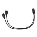 USB Male To 2Ports Female Cable Splitter  Charging Sync Wire For Laptop