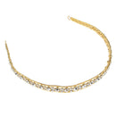 Princess Bridal Party Headband Crystal Tiara Crown Hair Band Clasp Golden A