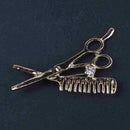 5X(New Fashion Mini comb scissors brooch exquisite brooch crystal jewelry  A5T4)