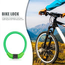 4-Digit Bike Combination Lock Steel Cable Bicycle Security Lock (Green)
