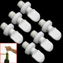 6 Pcs Vacuum Sealed Plastic Beer Soda Wine Storage Bottle Cap Stopper White