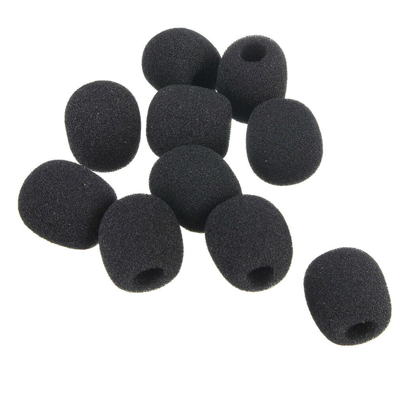 10 X Black Sponge Microphone Cover Mic Cover Lavalier Lapel Microphone